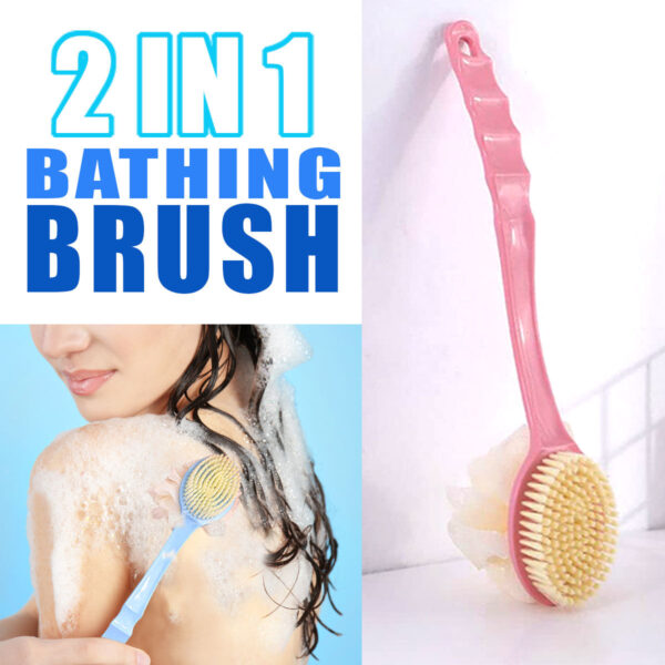 2-in-1 Long Handle Bath Brush | Back Scrubber & Exfoliator - Image 4