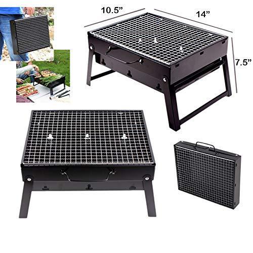 Folding Barbeque Charcoal Grill Oven (Black, Carbon Steel) - Image 3