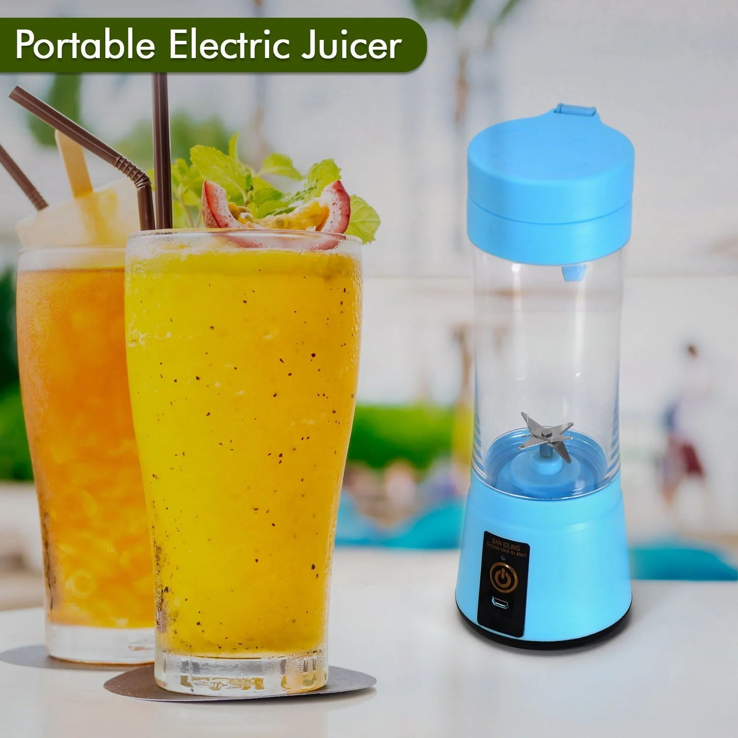 Portable 6 Blade Juicer Cup USB Rechargeable Vegetables Fruit Juice Maker Juice Extractor Blender Mixer - Image 6