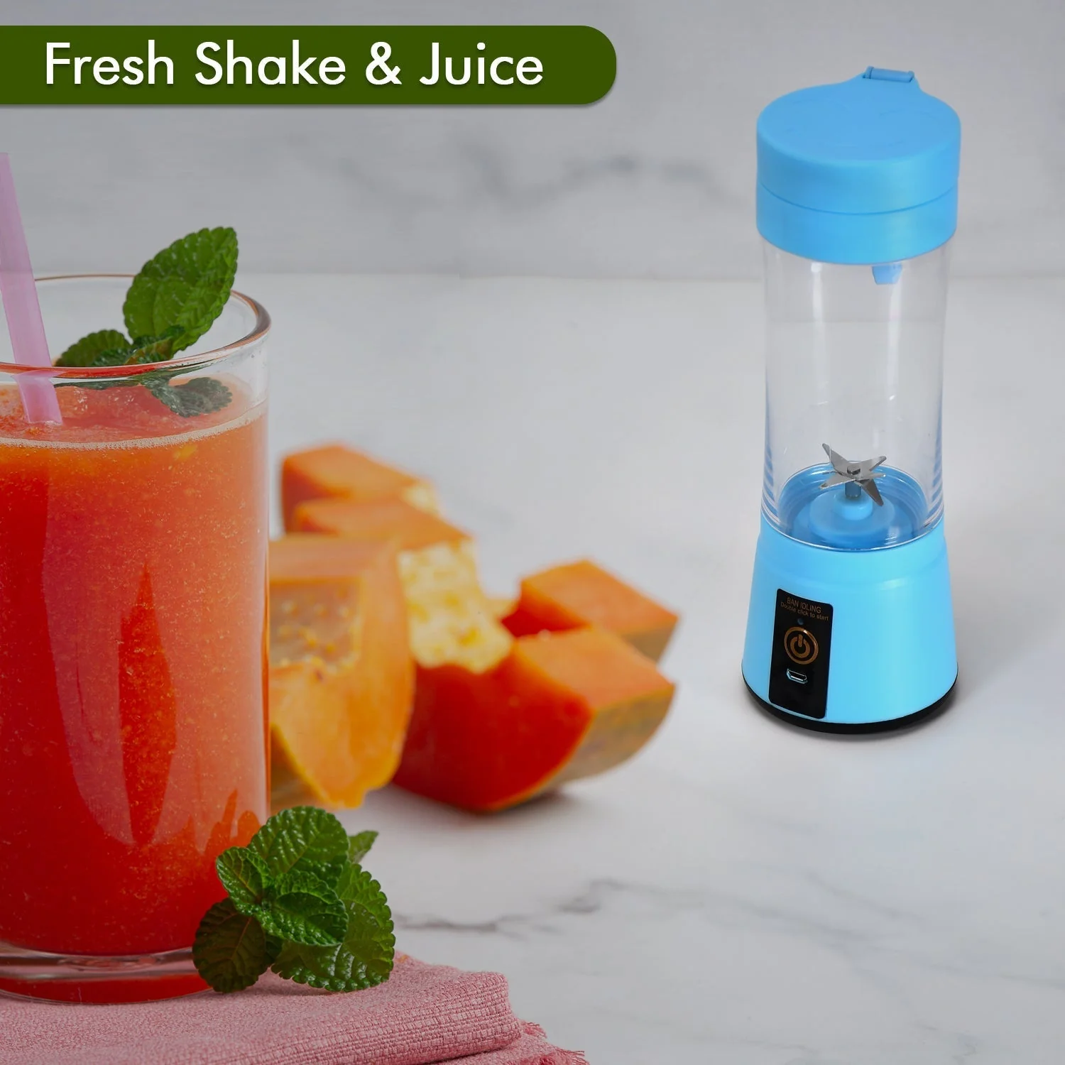 Portable 6 Blade Juicer Cup USB Rechargeable Vegetables Fruit Juice Maker Juice Extractor Blender Mixer - Image 5