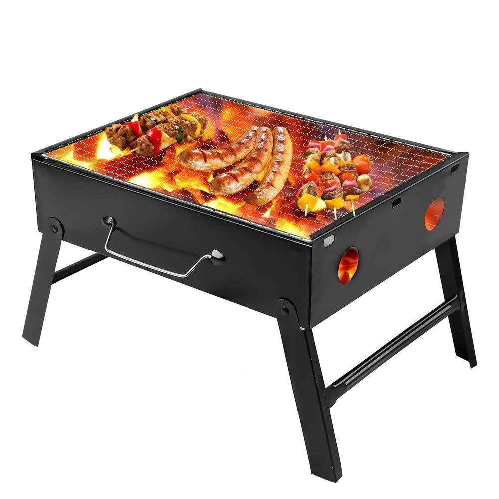 Folding Barbeque Charcoal Grill Oven (Black, Carbon Steel) - Image 2