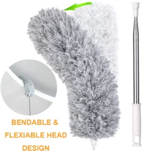 Extendable Microfiber Duster – 100'' Telescoping Handle for High Ceilings & More