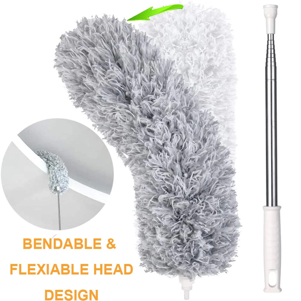 Extendable Microfiber Duster – 100'' Telescoping Handle for High Ceilings & More