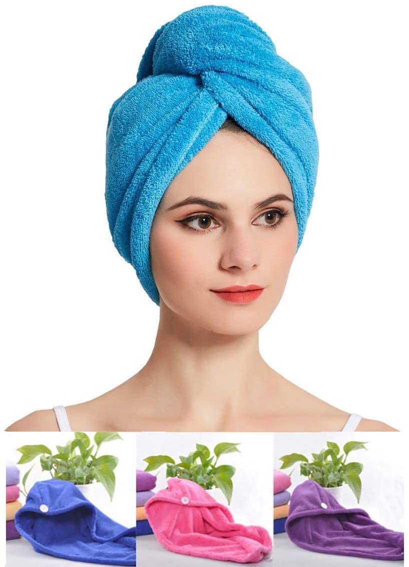 Quick Turban Hair-Drying Absorbent Microfiber Towel / Dry Shower Caps