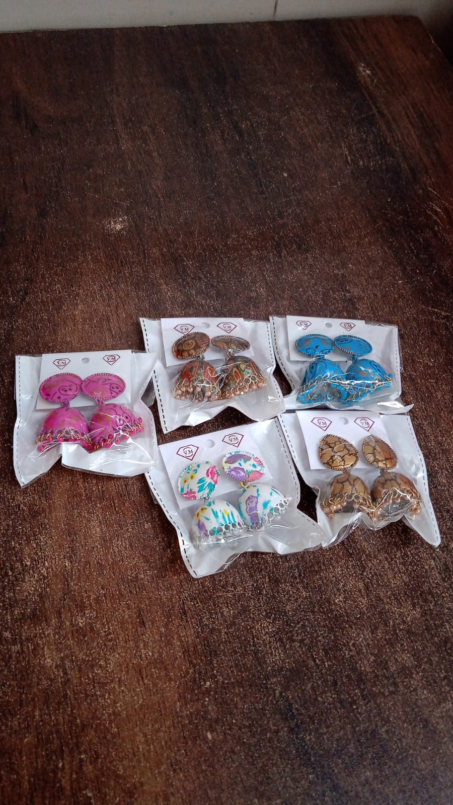 Jhumka Earrings / Buti For Women & Girls (1 Pair / Mix Color & Design) - Image 5